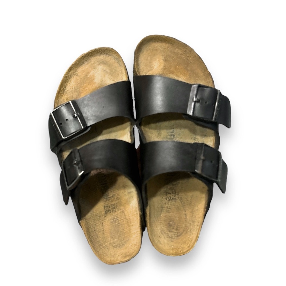 BIRKENSTOCK Arizona Birko-Flor Black Nubuck Leather Sandal Narrow - Picture 9 of 9